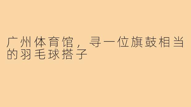 广州体育馆，寻一位旗鼓相当的羽毛球搭子