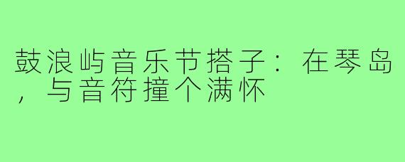 鼓浪屿音乐节搭子：在琴岛，与音符撞个满怀