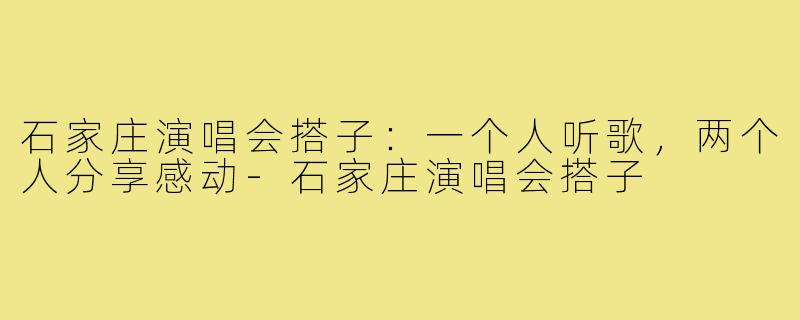 石家庄演唱会搭子：一个人听歌，两个人分享感动-石家庄演唱会搭子