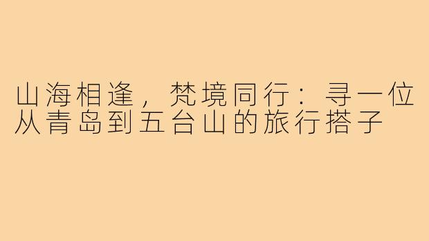 山海相逢，梵境同行：寻一位从青岛到五台山的旅行搭子