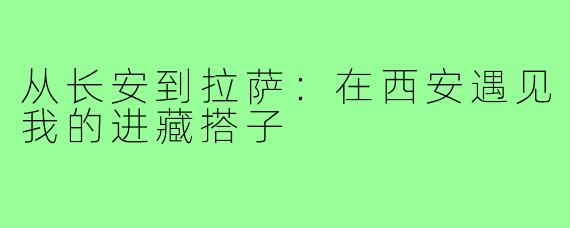 从长安到拉萨：在西安遇见我的进藏搭子