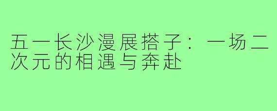 五一长沙漫展搭子：一场二次元的相遇与奔赴