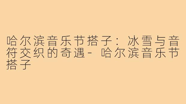 哈尔滨音乐节搭子:冰雪与音符交织的奇遇-哈尔滨音乐节搭子