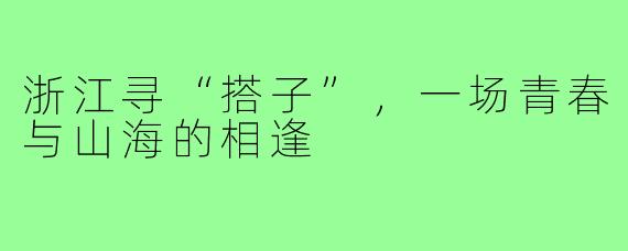 浙江寻“搭子”，一场青春与山海的相逢