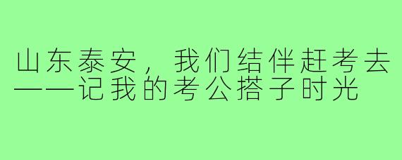 山东泰安，我们结伴赶考去——记我的考公搭子时光