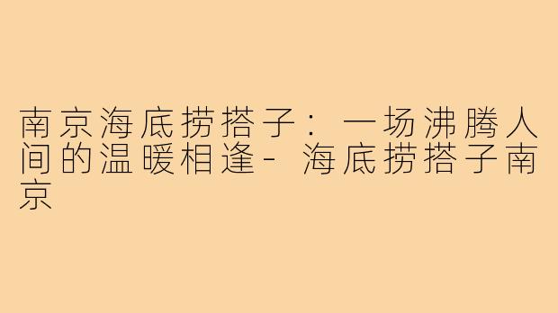 南京海底捞搭子：一场沸腾人间的温暖相逢-海底捞搭子南京