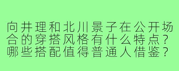 向井理和北川景子在公开场合的穿搭风格有什么特点?哪些搭配值得普通人借鉴?