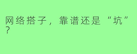 网络搭子，靠谱还是“坑”？