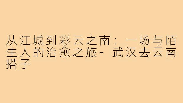 从江城到彩云之南：一场与陌生人的治愈之旅-武汉去云南搭子