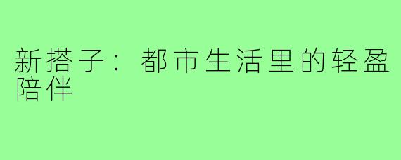 新搭子：都市生活里的轻盈陪伴