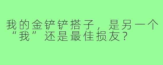 我的金铲铲搭子，是另一个“我”还是最佳损友？