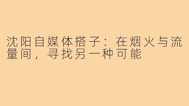 沈阳自媒体搭子:在烟火与流量间,寻找另一种可能