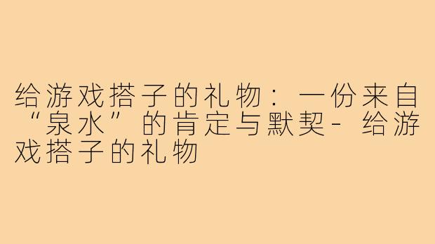给游戏搭子的礼物:一份来自“泉水”的肯定与默契-给游戏搭子的礼物