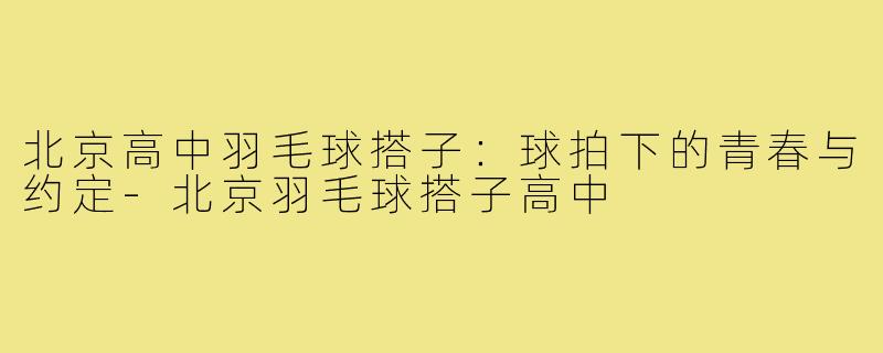 北京高中羽毛球搭子：球拍下的青春与约定-北京羽毛球搭子高中