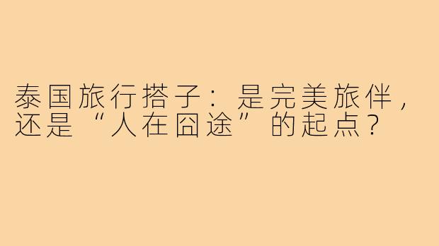 泰国旅行搭子:是完美旅伴,还是“人在囧途”的起点?