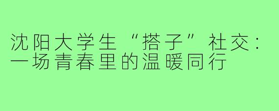 沈阳大学生“搭子”社交：一场青春里的温暖同行