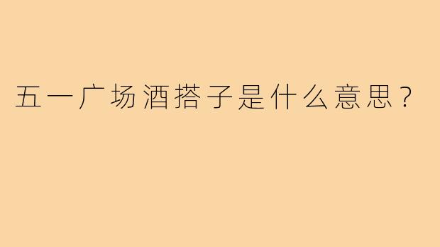 五一广场酒搭子是什么意思？