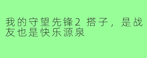 我的守望先锋2搭子,是战友也是快乐源泉