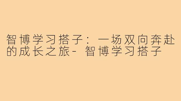 智博学习搭子：一场双向奔赴的成长之旅