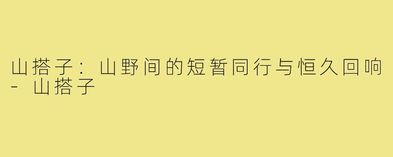 山搭子：山野间的短暂同行与恒久回响-山搭子