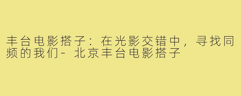 丰台电影搭子:在光影交错中,寻找同频的我们-北京丰台电影搭子