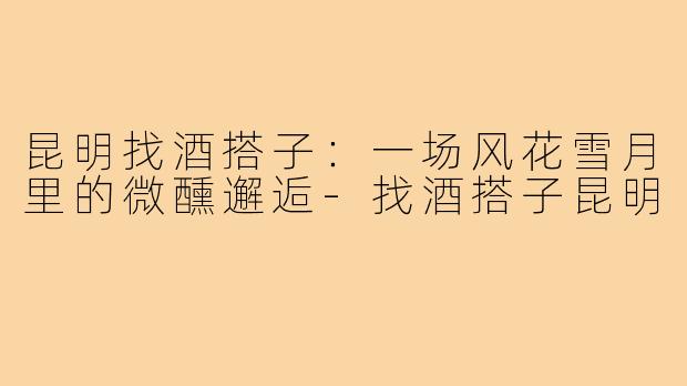 昆明找酒搭子：一场风花雪月里的微醺邂逅-找酒搭子昆明