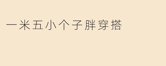 一米五小个子胖穿搭