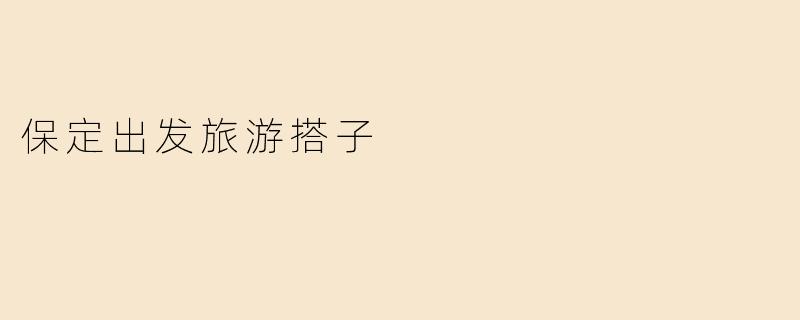 保定出发旅游搭子