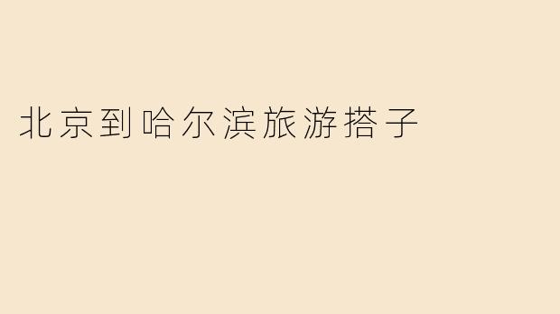 北京到哈尔滨旅游搭子
