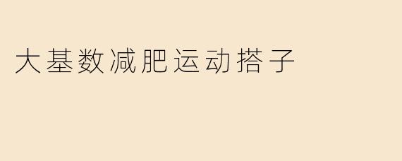 大基数减肥运动搭子