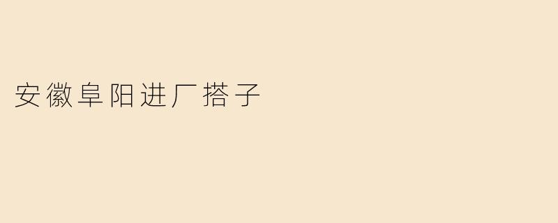 安徽阜阳进厂搭子