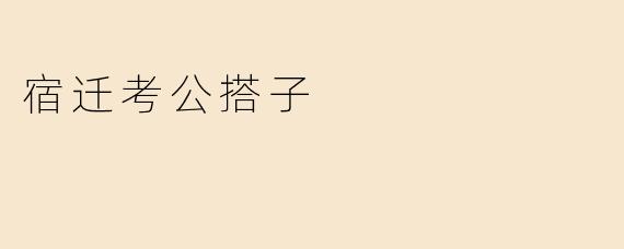 宿迁考公搭子