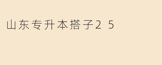 山东专升本搭子25