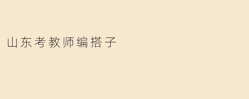 山东考教师编搭子