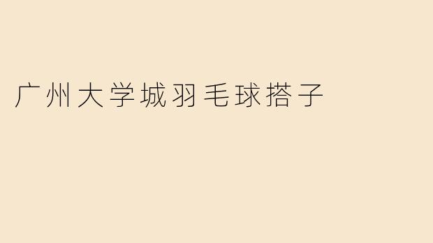 广州大学城羽毛球搭子