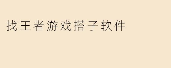 找王者游戏搭子软件