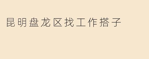 昆明盘龙区找工作搭子