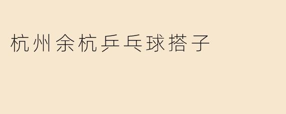 杭州余杭乒乓球搭子