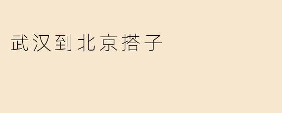 武汉到北京搭子