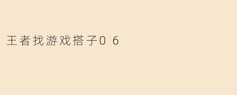王者找游戏搭子06