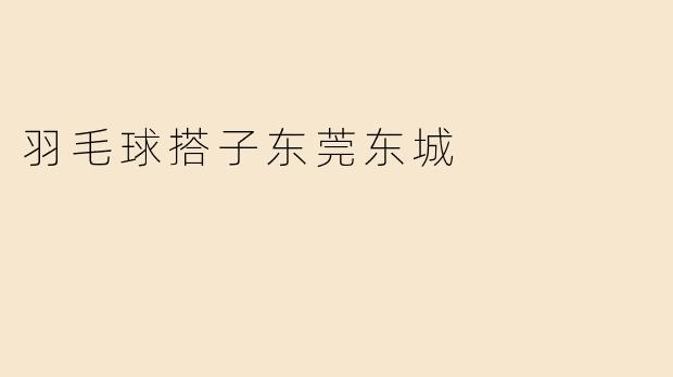 东莞东城，我的羽毛球搭子在哪里？