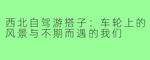 西北自驾游搭子：车轮上的风景与不期而遇的我们