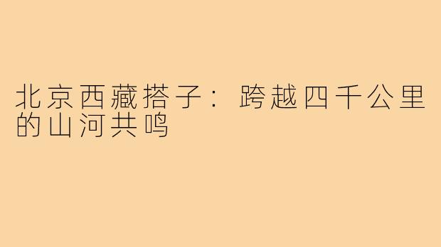 北京西藏搭子:跨越四千公里的山河共鸣