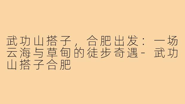 武功山搭子,合肥出发:一场云海与草甸的徒步奇遇-武功山搭子合肥