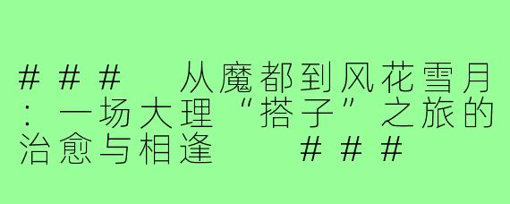 ###
从魔都到风花雪月:一场大理“搭子”之旅的治愈与相逢
###