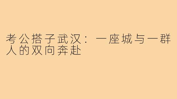 考公搭子武汉:一座城与一群人的双向奔赴