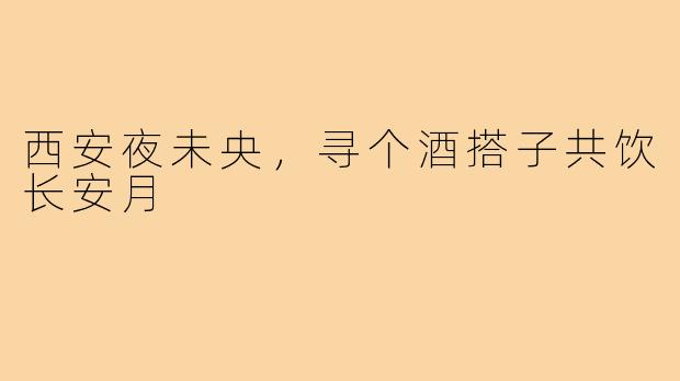 西安夜未央,寻个酒搭子共饮长安月