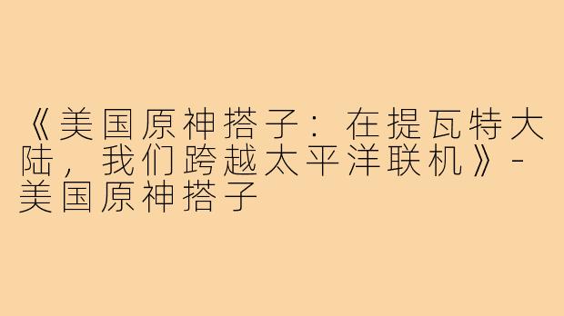 《美国原神搭子：在提瓦特大陆，我们跨越太平洋联机》-美国原神搭子