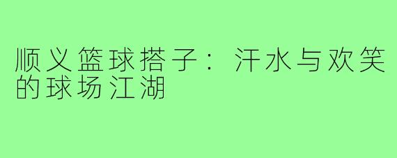 顺义篮球搭子：汗水与欢笑的球场江湖