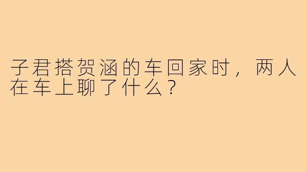 子君搭贺涵的车回家时，两人在车上聊了什么？